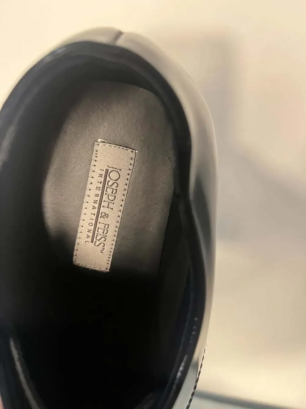 003-0024 Joseph & Feiss International Men's Black Patent Leather  Dress Shoes